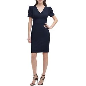DKNY blue puff sleeve dress.